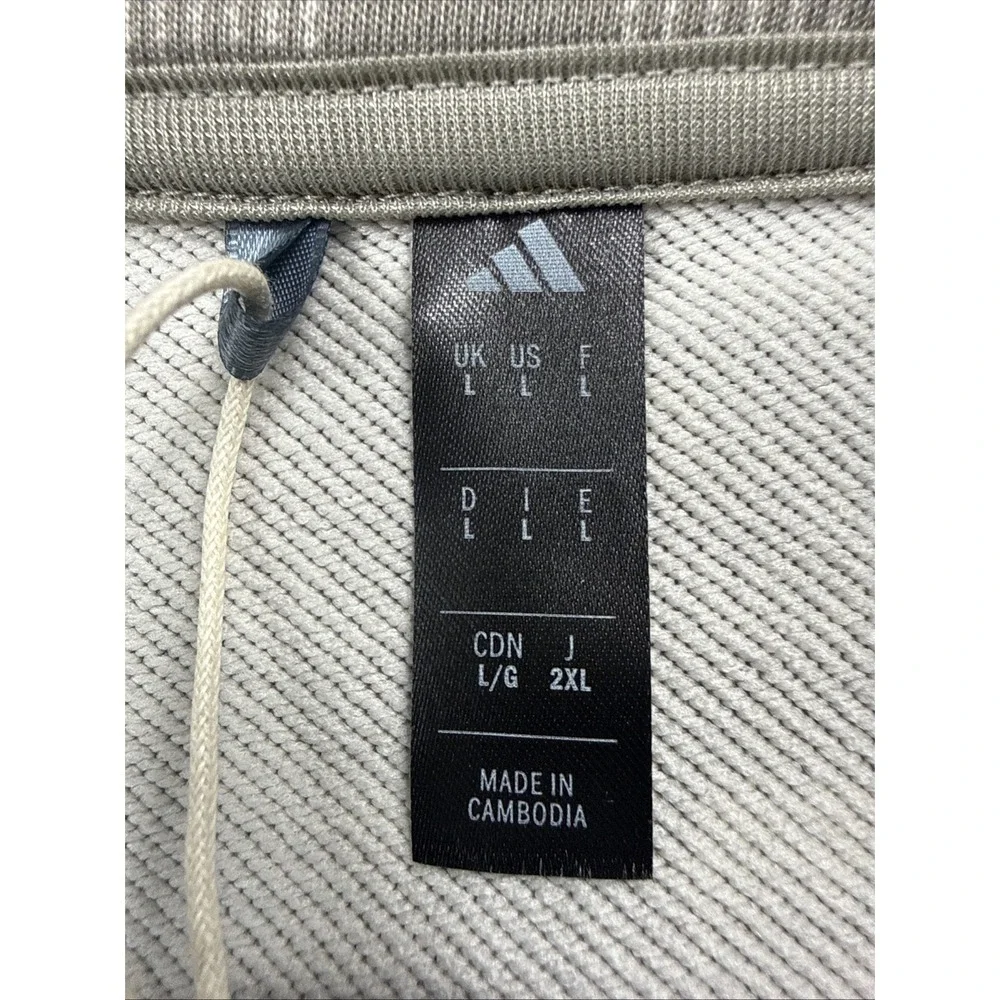 NWT Adidas Core Printed 1/4 Zip Golf‎ Pullover Men's Size Large JJ1717 Beige NWT